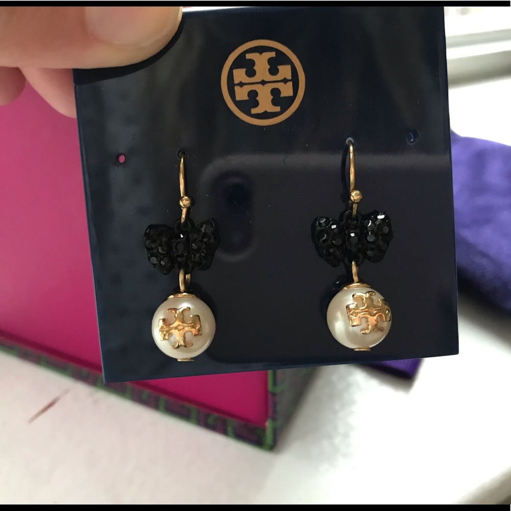 Tory Burch pearl bow earrings